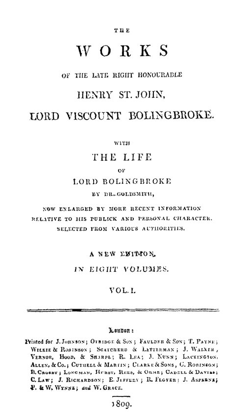 The Complete 8 Vol. Works of Henry St. John